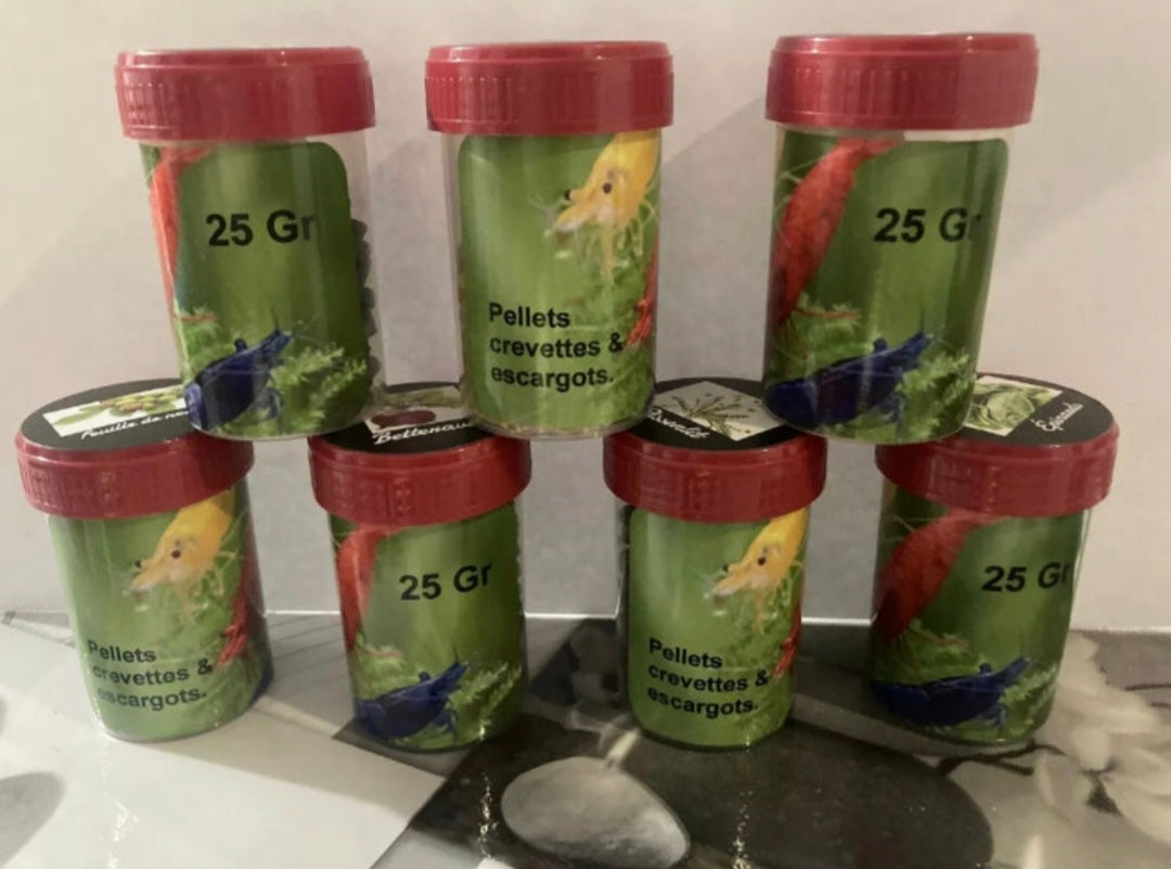 Pellets Carottes pour crevettes et escargot d'eau douce 25 gr shrimp